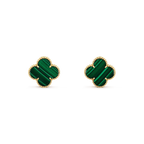 ??MIRA?¡¥CLOVER MINI 9.5MM MALACHITE  EARRINGS