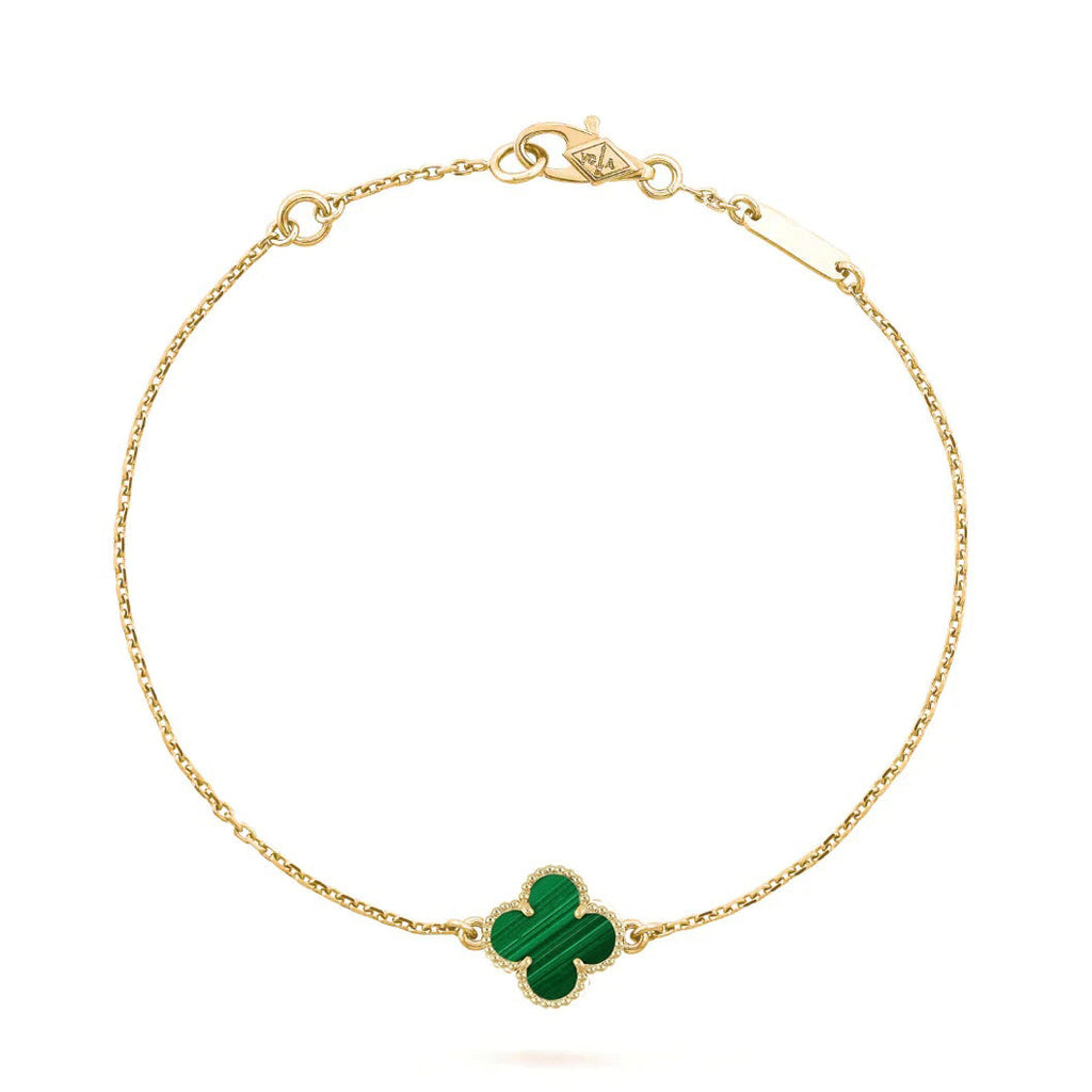 ??MIRA?¡¥CLOVER BRACELET MALACHITE 1 MOTIF