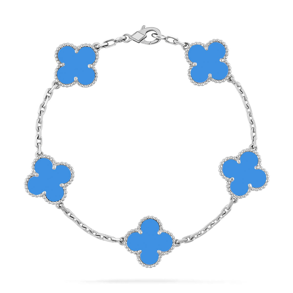 [MIRA]New CLOVER 5 MOTIF BLUE AGATE BRACELET COLLECTION