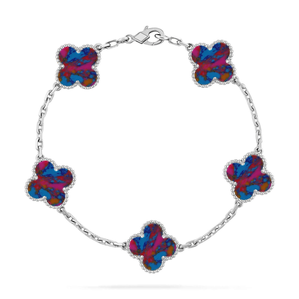 [MIRA]New CLOVER 5 MOTIF COLOR GEMSTONES BRACELET COLLECTION