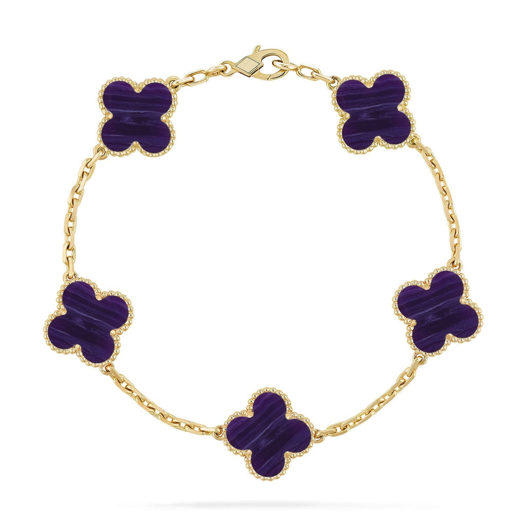 [MIRA]New CLOVER 5 MOTIF PURPLE STRIPES BRACELET COLLECTION