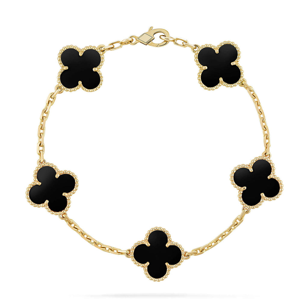 [MIRA]New CLOVER 5 MOTIF ONYXS BRACELET COLLECTION
