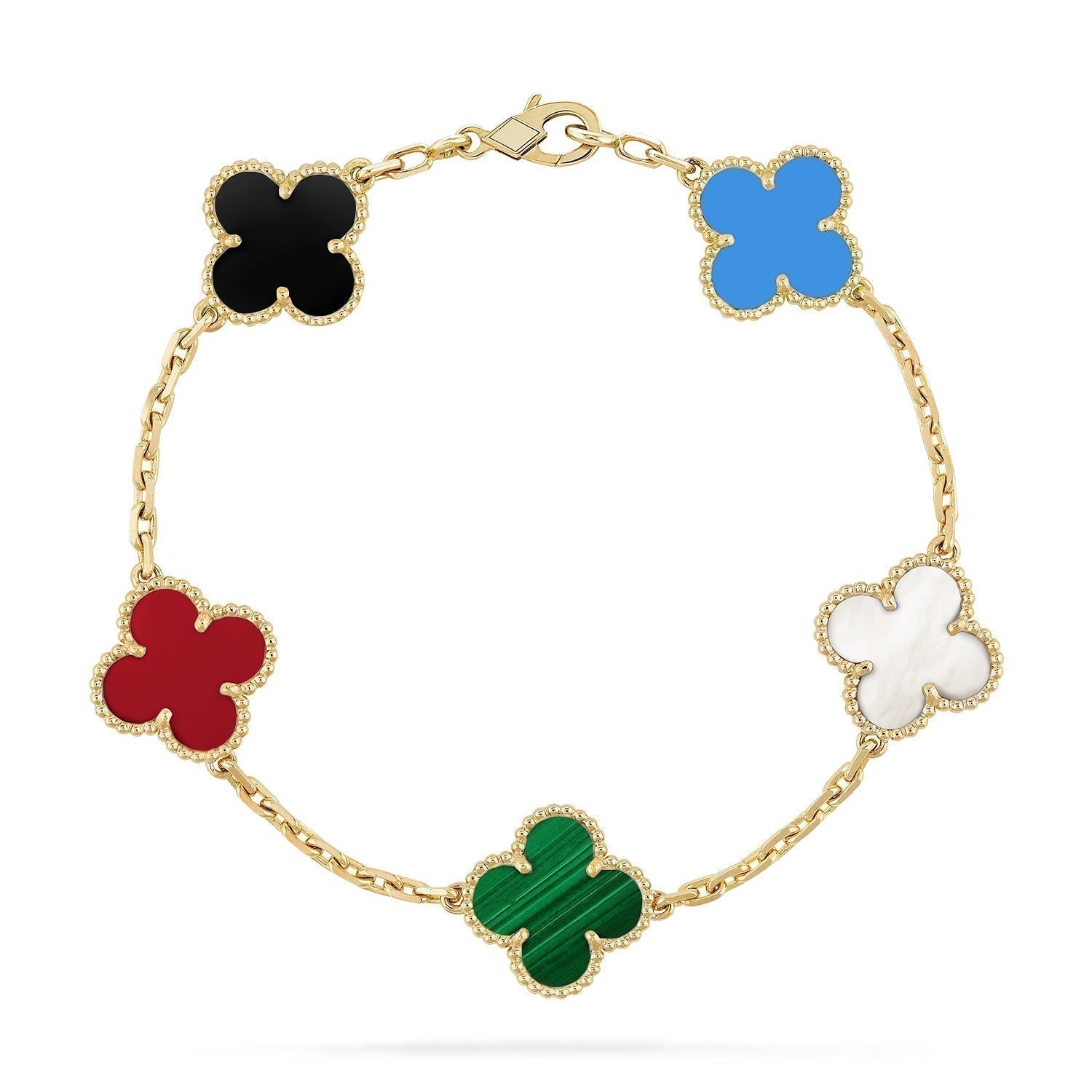 [MIRA]New CLOVER 5 MOTIFS MULTICOLOR BRACELET