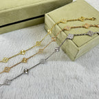 [??MIRA?¡¥]CLOVER 6 MOTIF DIAMOND LASER BRACELET