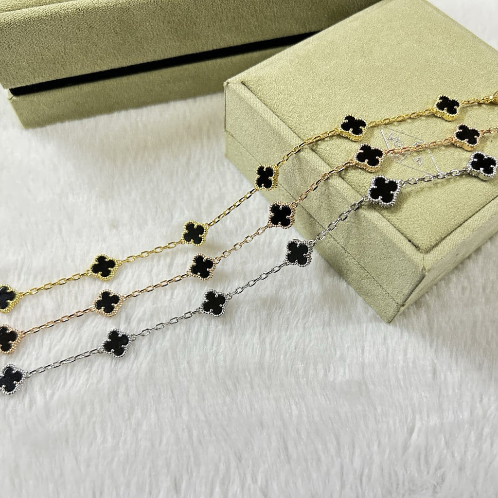 [??MIRA?¡¥]CLOVER 6 MOTIF  ONYXS BRACELET