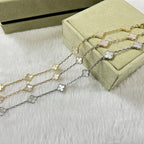 [??MIRA?¡¥]CLOVER 6 MOTIF WHITE MOP BRACELET