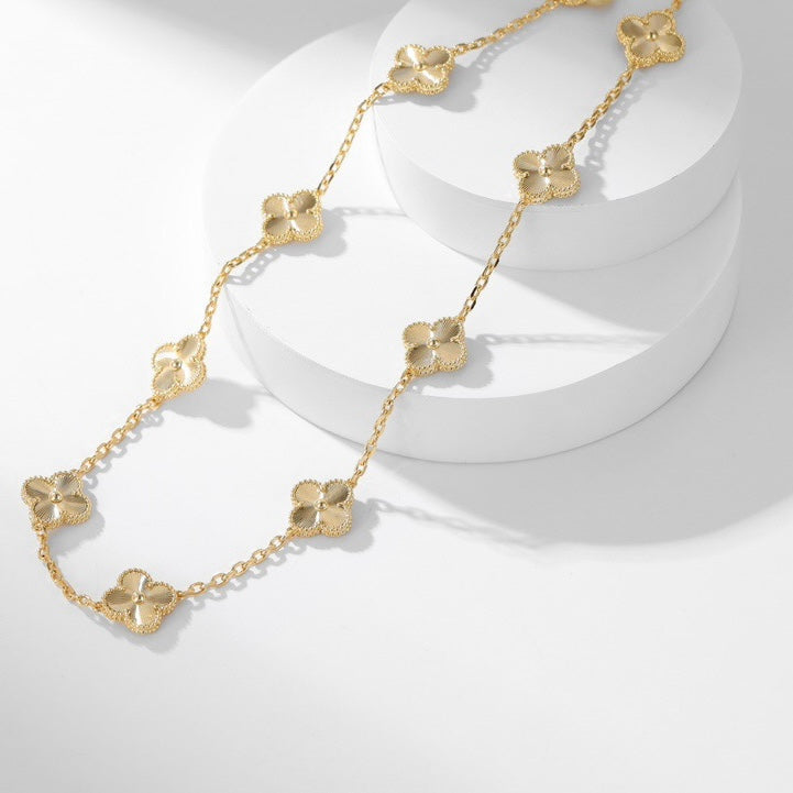 ??MIRA?¡¥CLOVER 10 MOTIFS LASER NECKLACE