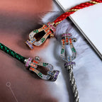??MIRA?¡¥FORCE LARGE HORSESHOE  COLORED DIAMOND BRACELET ROSE GOLD
