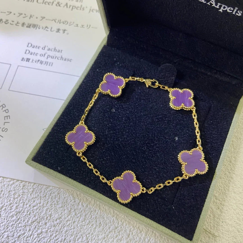 [MIRA]New  CLOVER 5 MOTIF VIOLET BRACELET COLLECTION