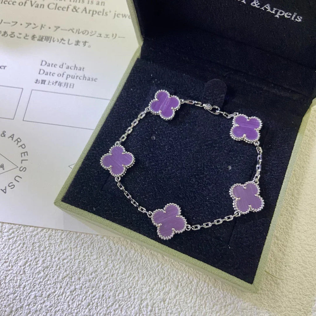 [MIRA]New  CLOVER 5 MOTIF VIOLET BRACELET COLLECTION