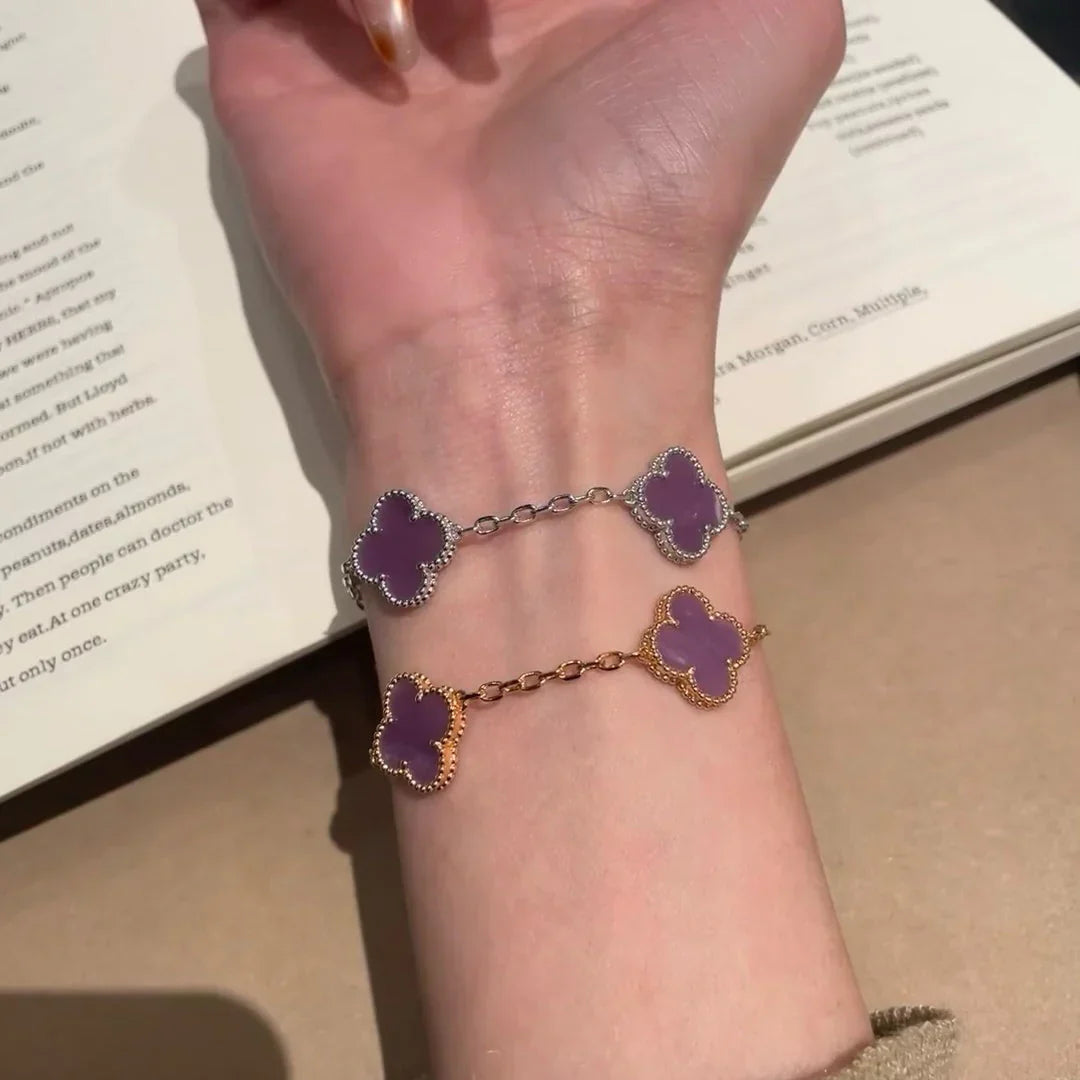 [MIRA]New  CLOVER 5 MOTIF VIOLET BRACELET COLLECTION