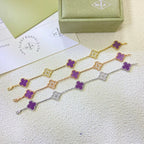 [MIRA]New  CLOVER 5 MOTIF VIOLET BRACELET COLLECTION
