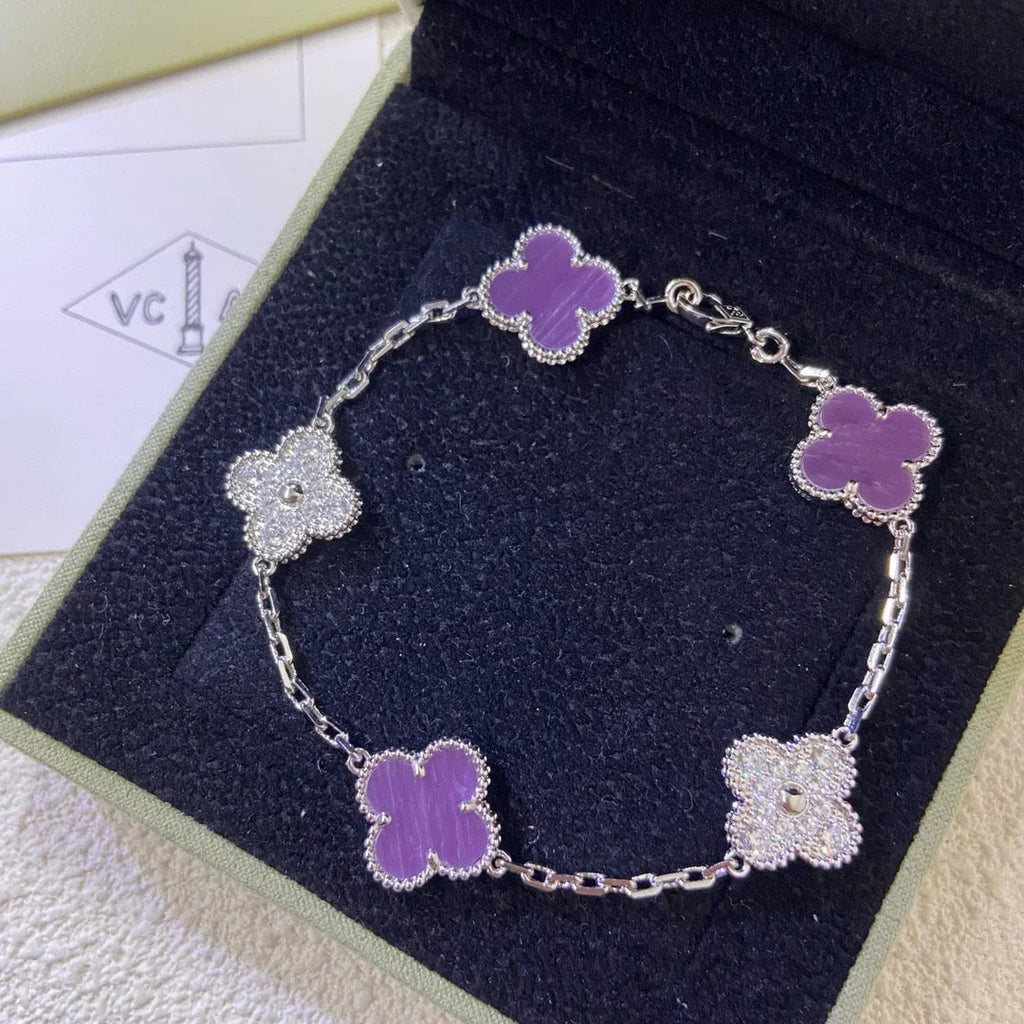 [MIRA]New  CLOVER 5 MOTIF VIOLET BRACELET COLLECTION