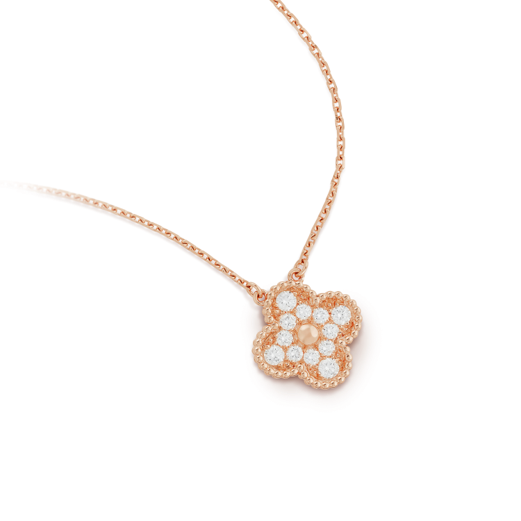 ??MIRA?¡¥CLOVER 15MM DIAMOND SINGLE FLOWER NECKLACE