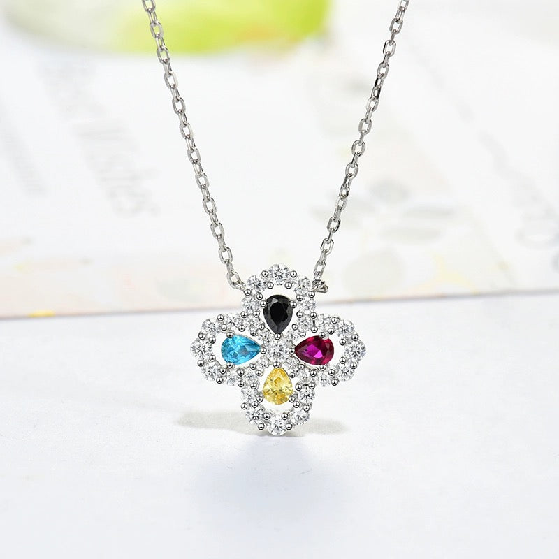 ??MIRA?¡¥LOOP NECKLACE FULL MOTIF DIAMOND 16MM MULTIPLE COLORS