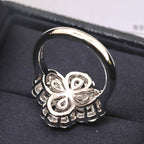 ??MIRA?¡¥LOOP RING FULL MOTIF DIAMOND 16MM SILVE