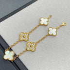 [MIRA]New CLOVER WHITE PEARL MOP 5 MOTIF BRACELET COLLECTION