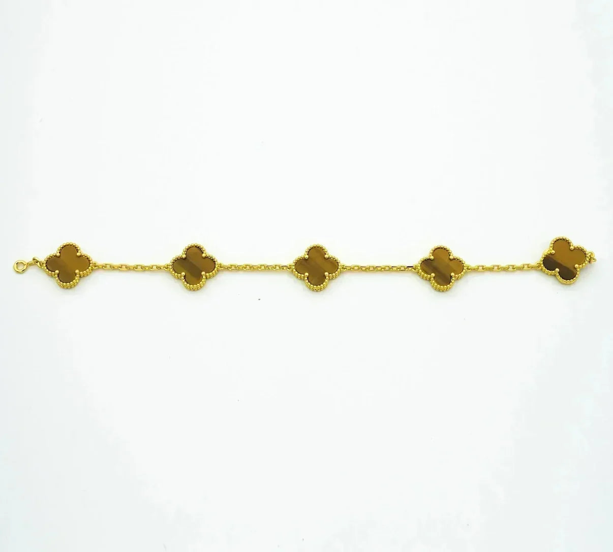 [MIRA]New  CLOVER 5 MOTIFS TIGER EYE BRACELET COLLECTION