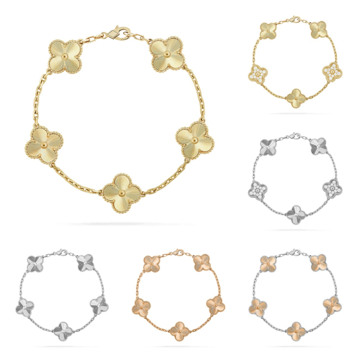 [MIRA]New  CLOVER 5 MOTIF LASER BRACELET COLLECTION