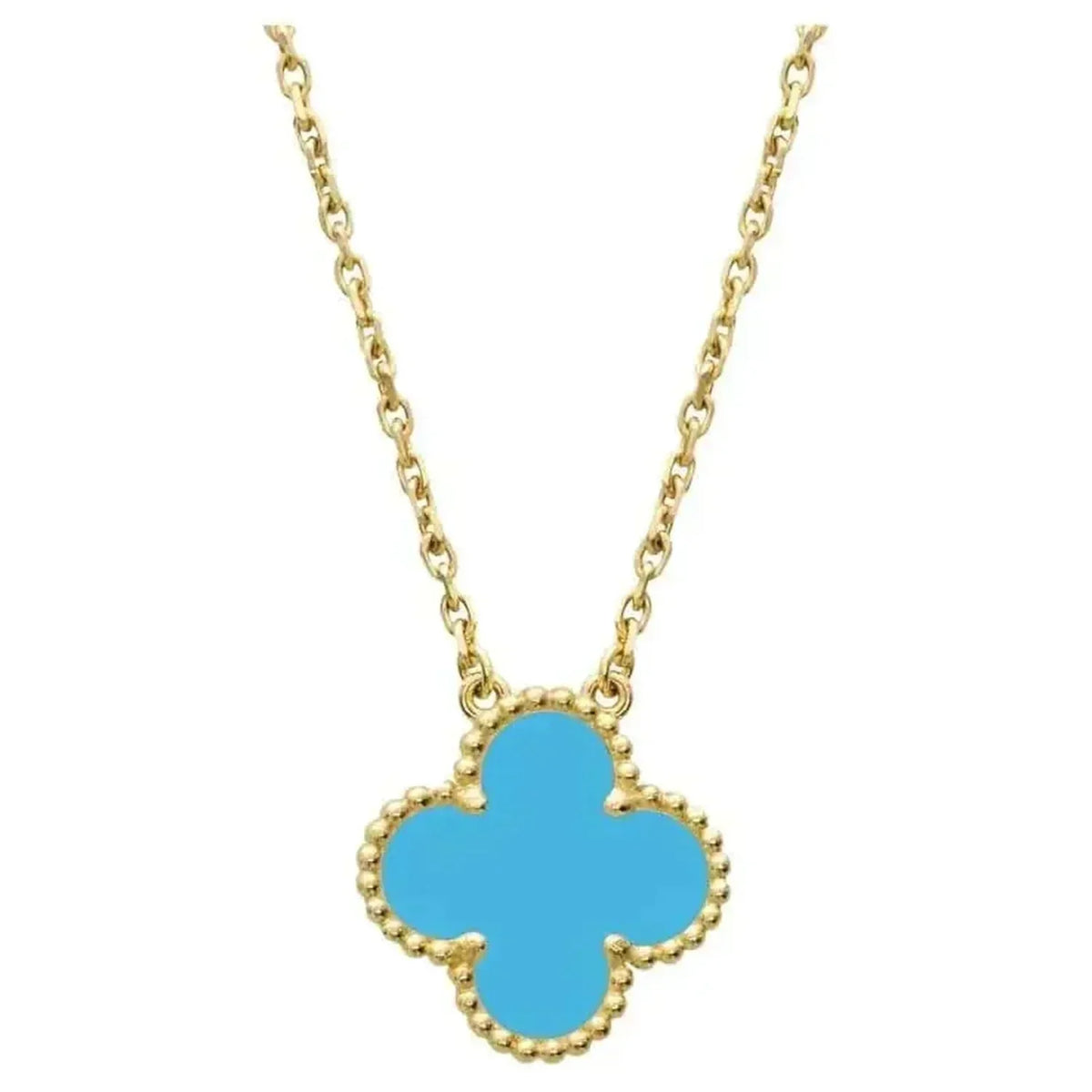 ??MIRA?¡¥CLOVER 15MM VINTAGE TURQUOISE NECKLACE