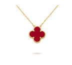 ??MIRA?¡¥CLOVER 15MM CARNELIAN SINGLE FLOWER NECKLACE