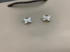 ??MIRA?¡¥JEUX DE WHITE MOP SILVER DIAMOND EARRINGS
