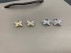 ??MIRA?¡¥JEUX DE WHITE MOP SILVER DIAMOND EARRINGS