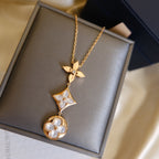 ??MIRA?¡¥COLOR BLOSSOM LARIAT NECKLACE PINK GOLD WHITE MOTHER PEARL AND DIAMOND
