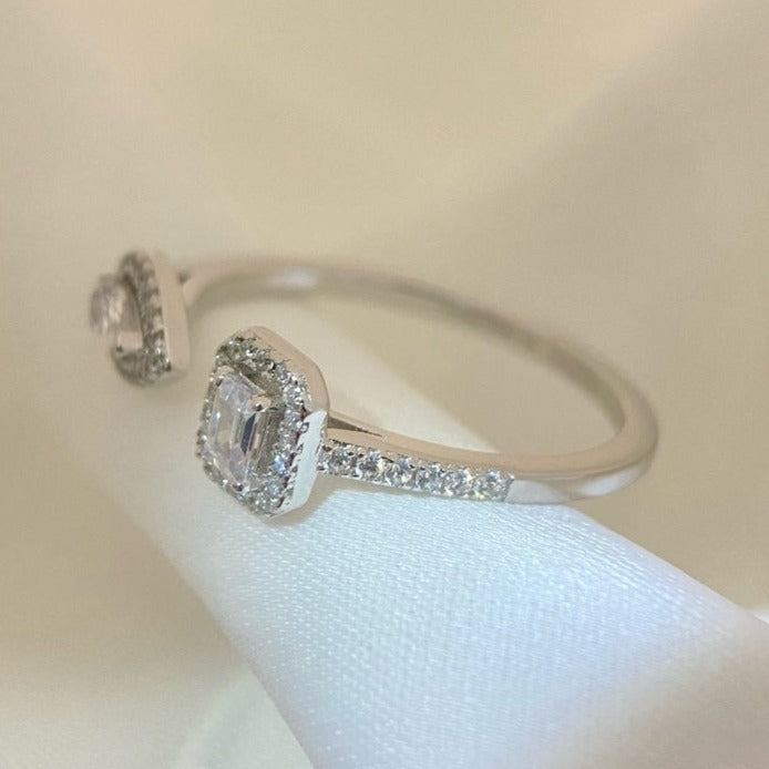 [MIRA] MY TWIN TOI & MOI SILVER DIAMOND RING