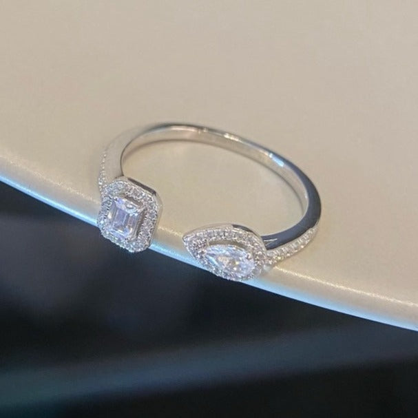 [MIRA] MY TWIN TOI & MOI SILVER DIAMOND RING