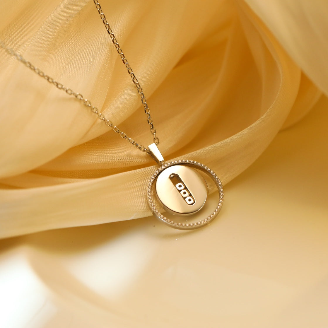 [MIRA]  MOVE MM SILVER DIAMOND NECKLACE