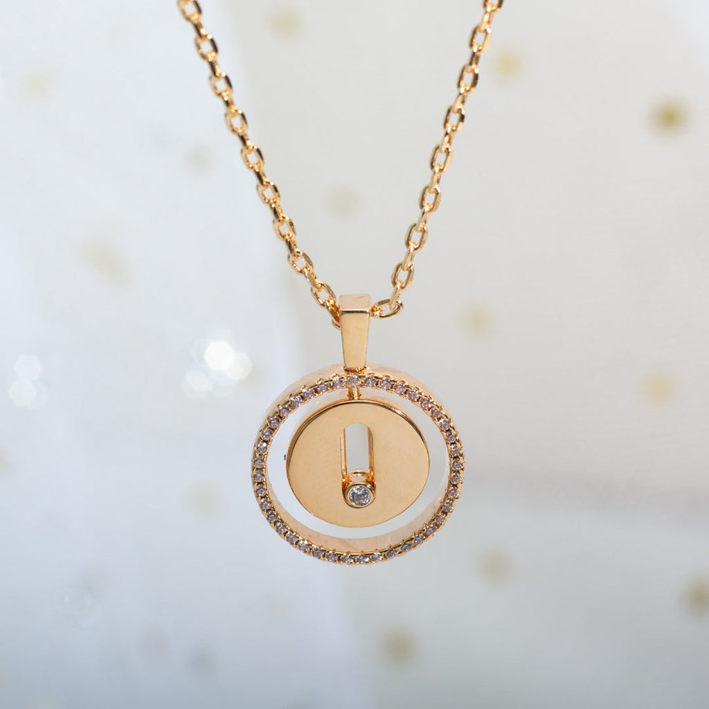 [MIRA]  MOVE PM NECKLACE PINK GOLD DIAMOND
