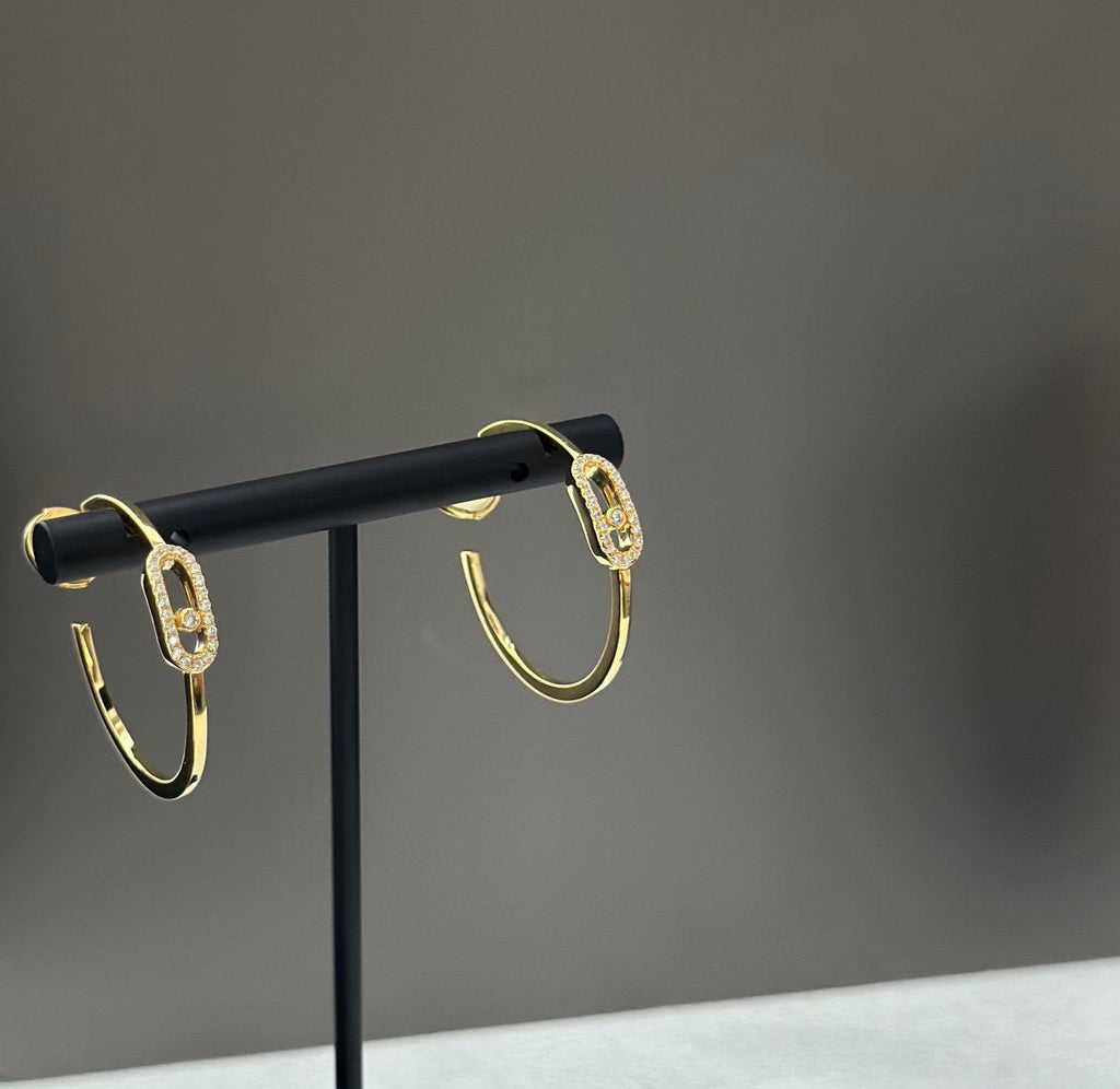 [MIRA] CREOLES MOVE UNO PM DIAMOND EARRINGS
