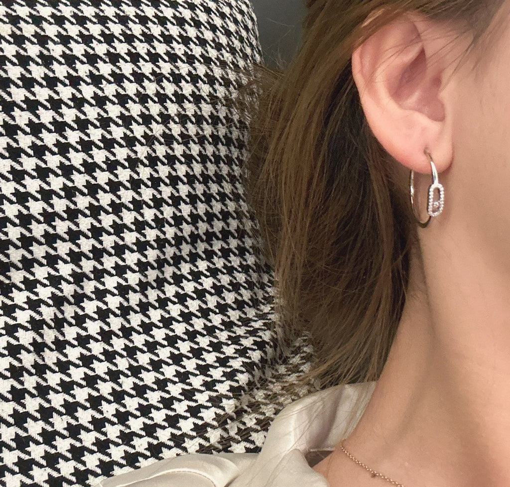 [MIRA] CREOLES MOVE UNO PM DIAMOND EARRINGS