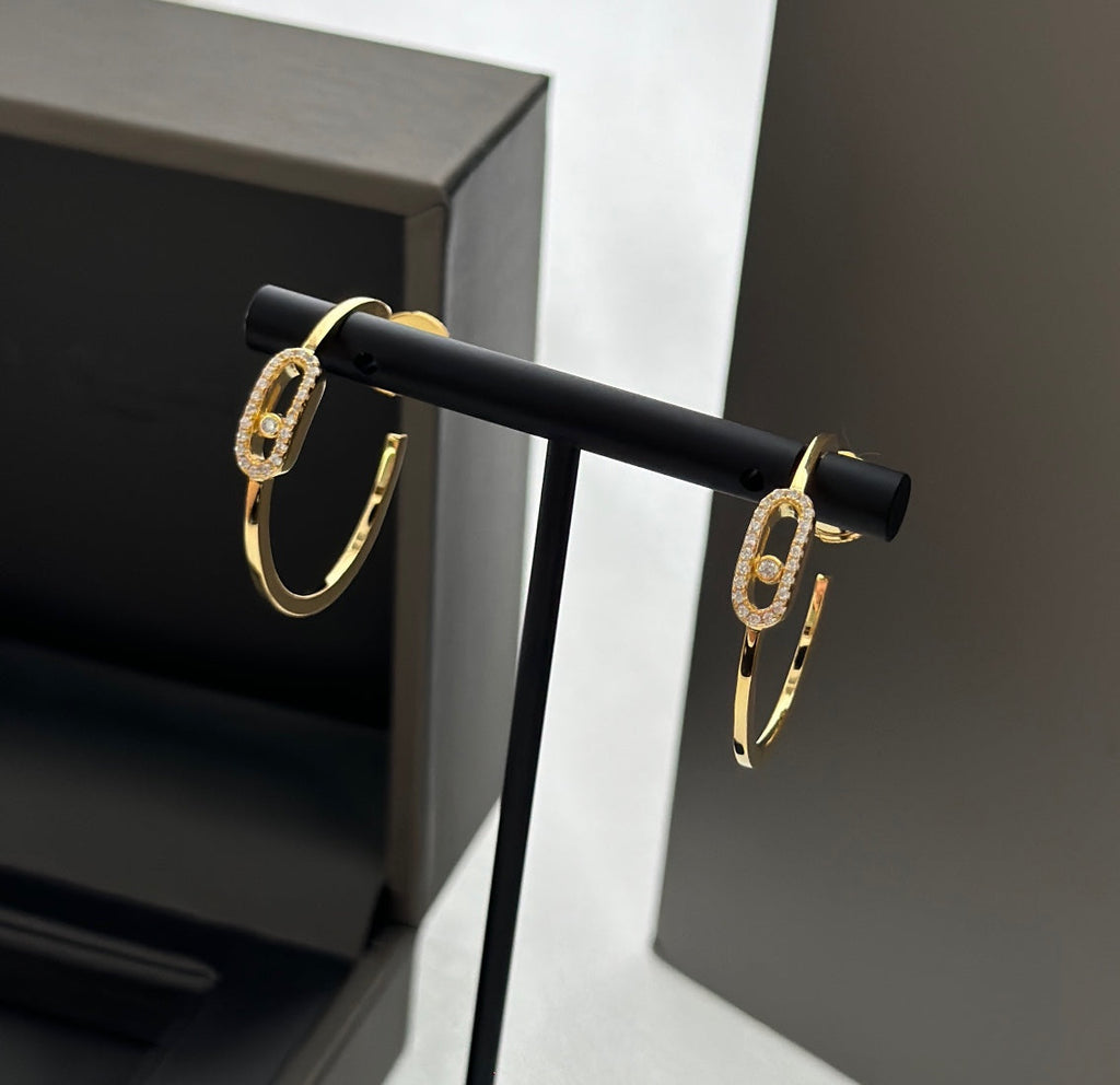 [MIRA] CREOLES MOVE UNO PM DIAMOND EARRINGS