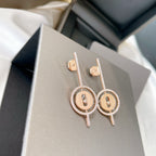 [MIRA]  MOVE ARROW PINK GOLD DIAMOND EARRINGS