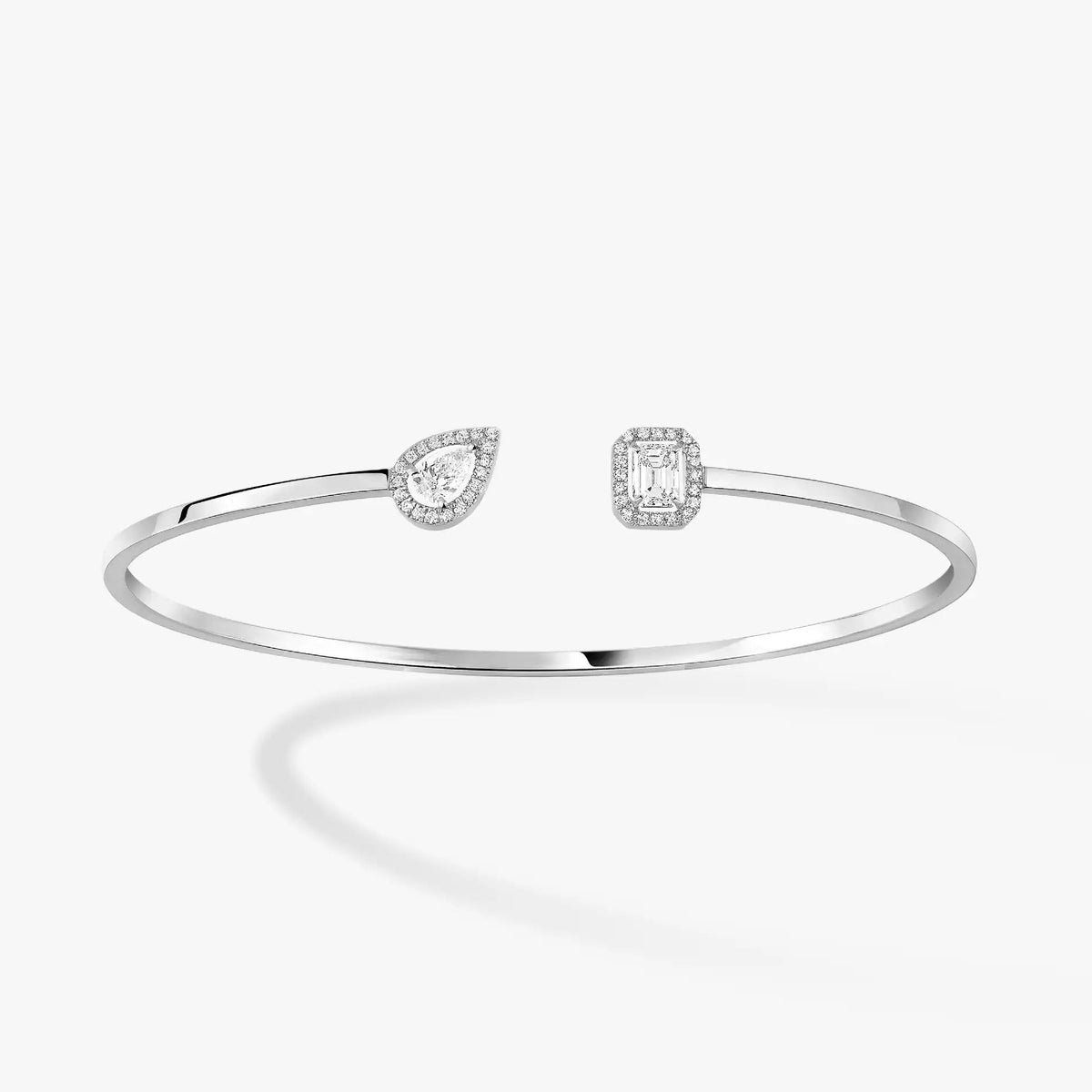 [MIRA] JONC FLEX MY TWIN TOI & MOI SILVER DIAMOND BRACELET
