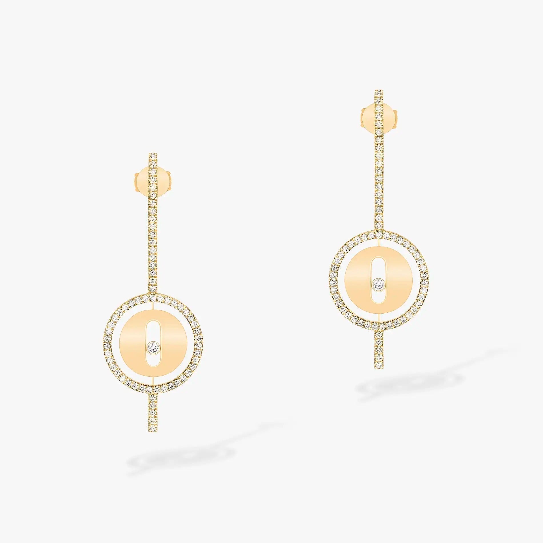 [MIRA]  MOVE ARROW PINK GOLD DIAMOND EARRINGS