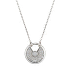 ??MIRA?¡¥AMULETTE SILVER FULL DIAMOND NECKLACE