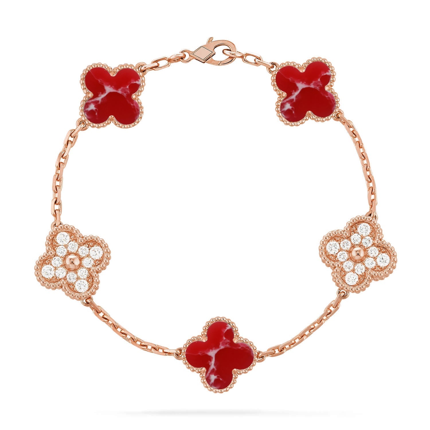[MIRA]New CLOVER 5 MOTIF RED PATTERN BRACELET COLLECTION