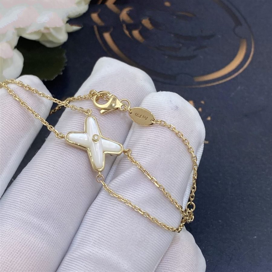 ??MIRA?¡¥JEUX BRACELET WHITE MOP GOLD 1 DIAMOND