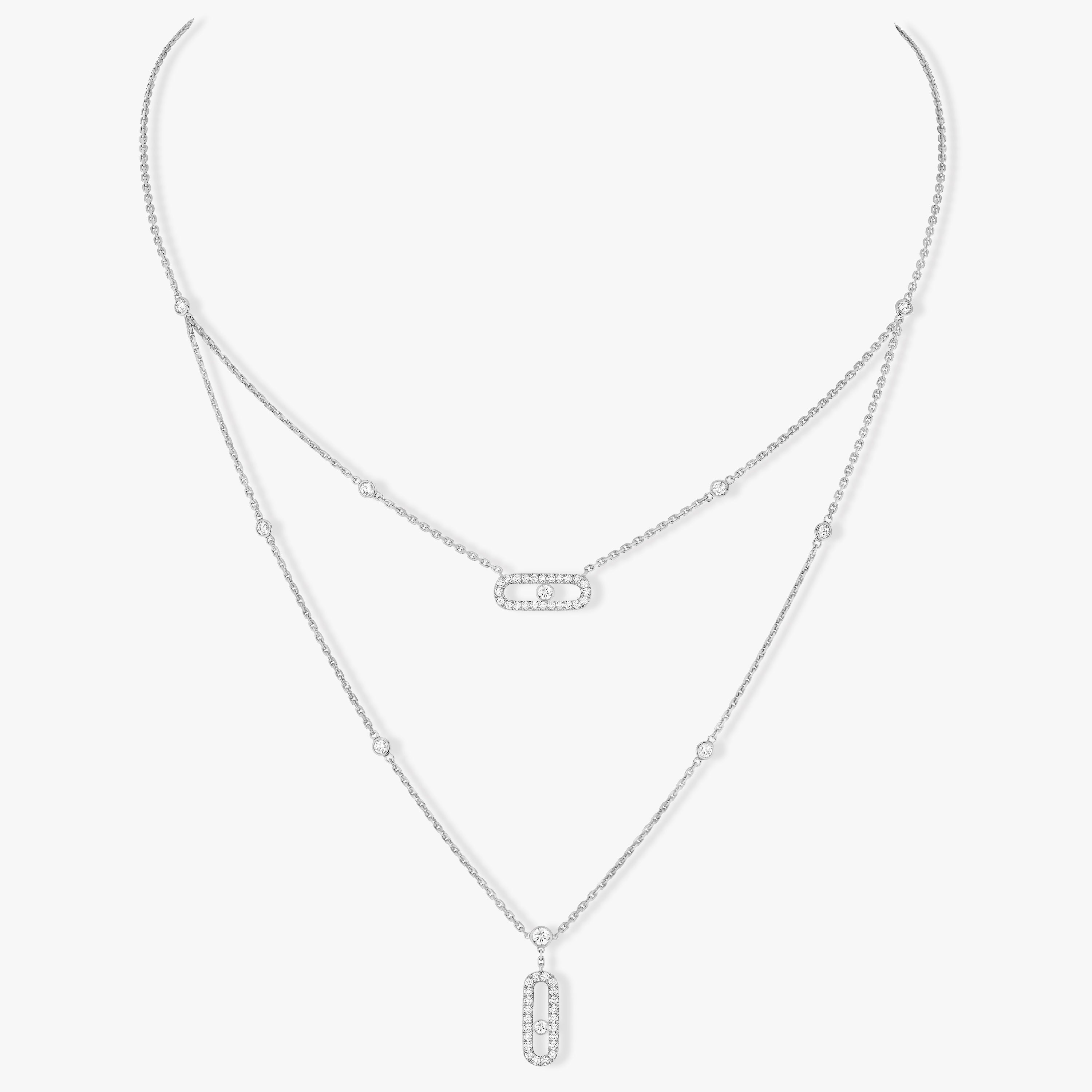 [MIRA] MOVE 2 ROW DIAMOND NECKLACE