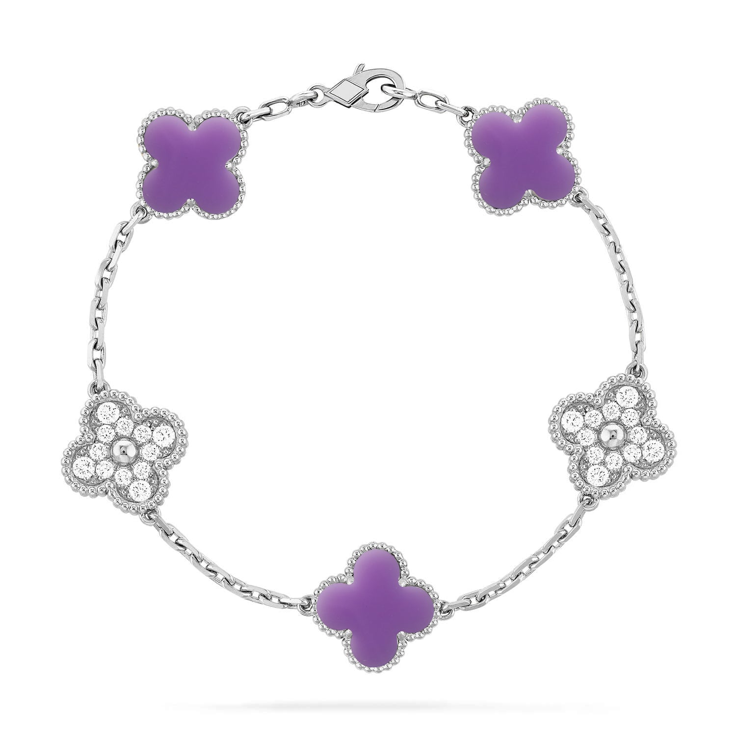 [MIRA]New CLOVER 5 MOTIF LIGHT PURPLE BRACELET COLLECTION