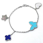 ??MIRA?¡¥LUCKY SPRING SILVER BRACELET 4 MOTIF