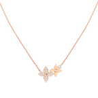 ??MIRA?¡¥STAR BLOSSOM NECKLACE PINK GOLD DIAMONDS