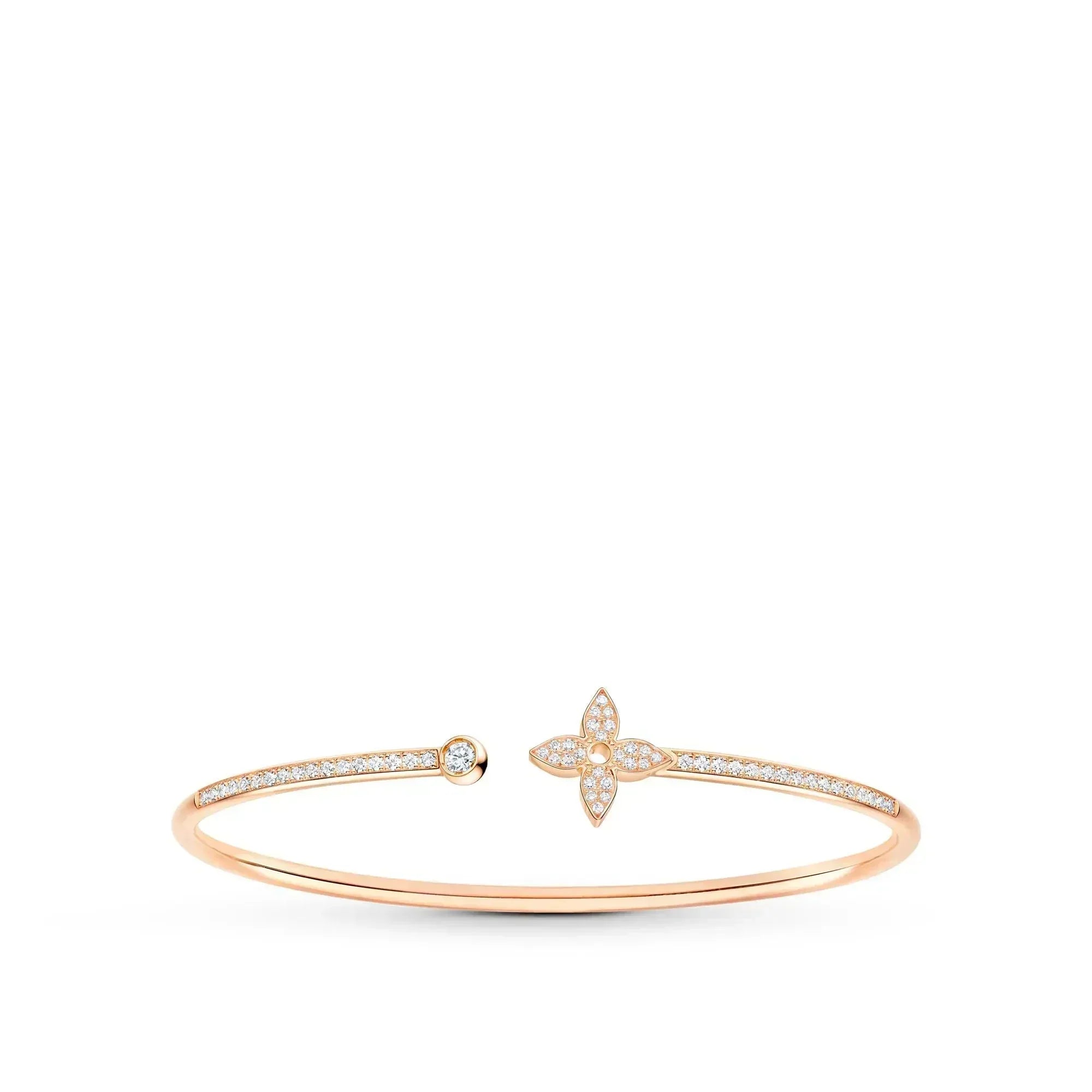 ??MIRA?¡¥IDYLLE PINK GOLD OPEN BRACELET DIAMOND PAVED
