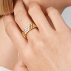 [MIRA]  THREE-ROW DIAMOND RING