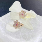 ??MIRA?¡¥FRIVOLE PINK GOLD FLOWER DIAMOND EARRINGS