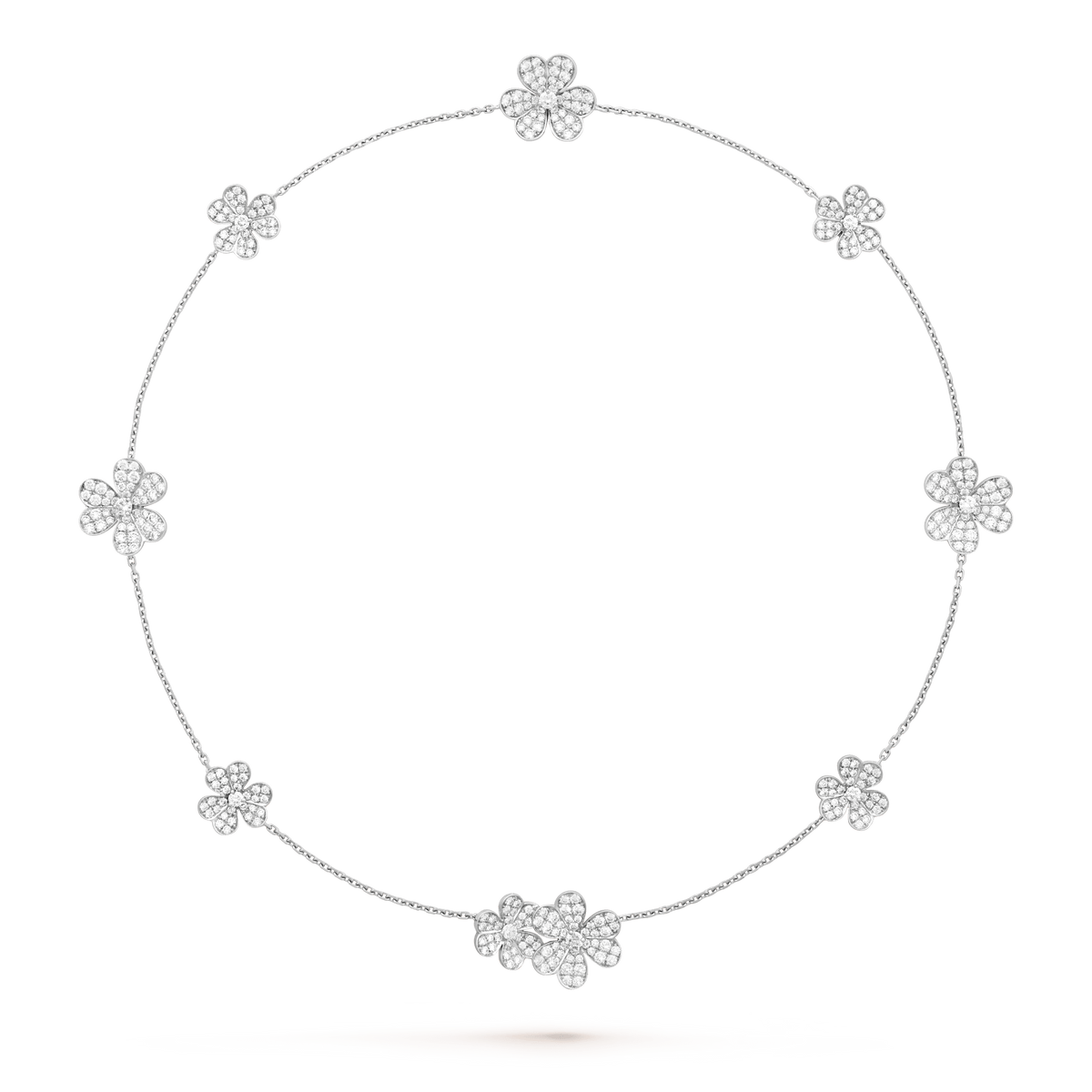 ??MIRA?¡¥FRIVOLE SILVER 9 FLOWERS NECKLACE