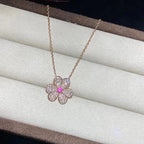 ??MIRA?¡¥FRIVOLE ROSE GOLD FLOWER DIAMOND NECKLACE